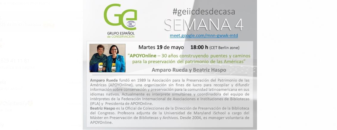 GEIIC desde casa APOYOnline Amparo Rueda y Beatriz Haspo p.
