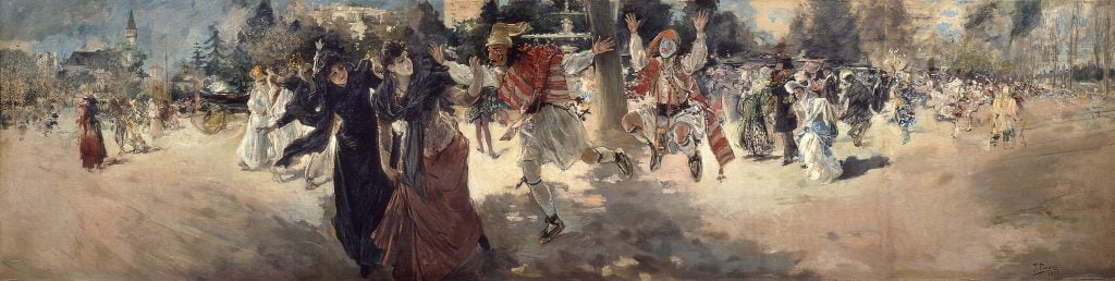 Tarde de carnaval en la Alameda. Ignacio Pinazo Camarlench. Museo Nacional de Cerámica “González Martí”